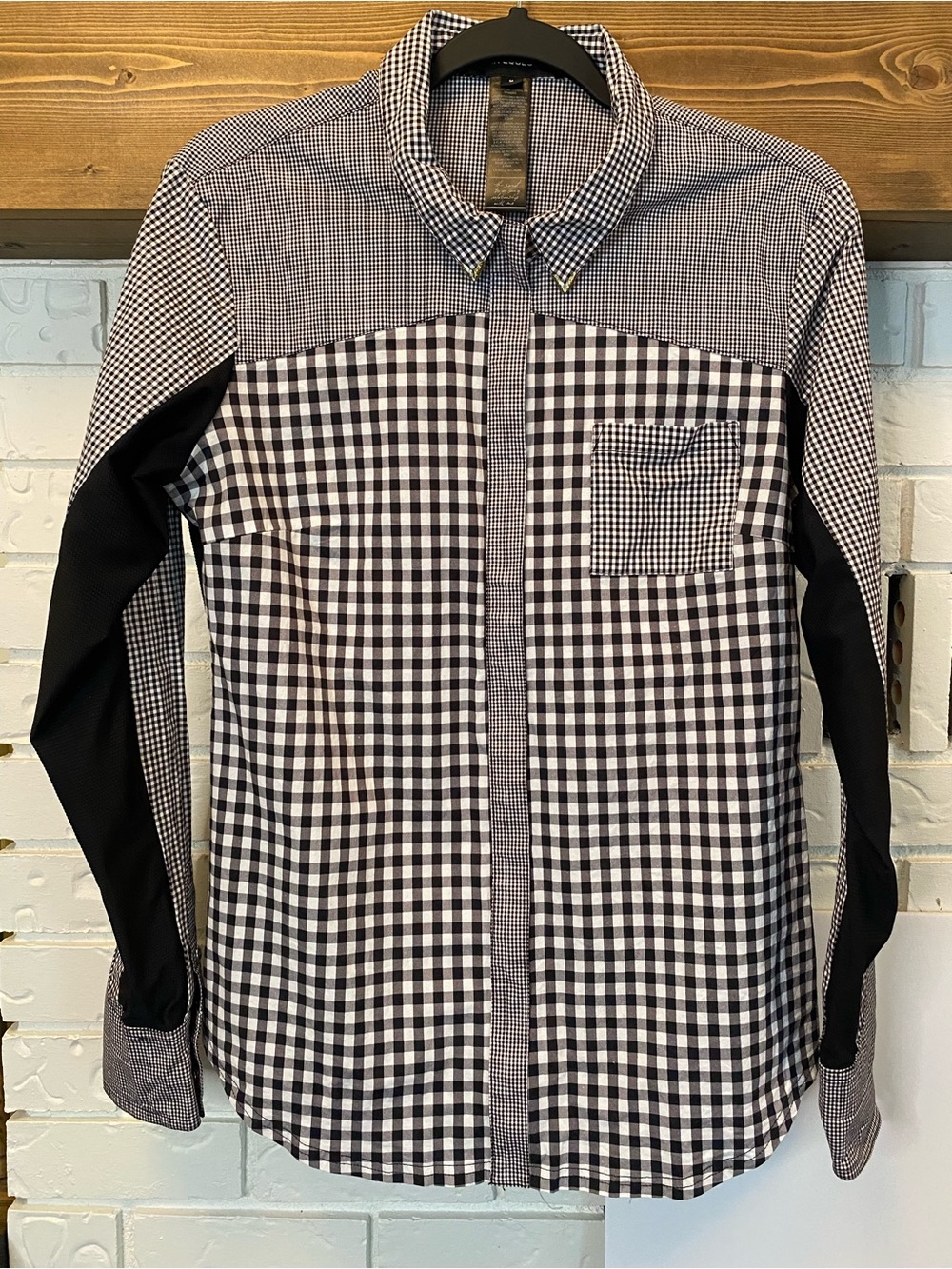 Asmar Equestrian Women’s Riding Shirt - Black & White Gingham - Size Medium
